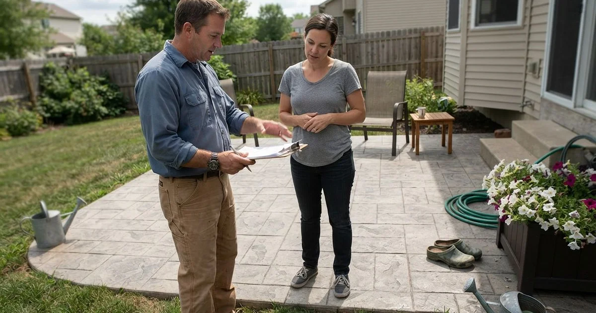 Stamped and decorative concrete cost: what you pay for pattern, color and sealing